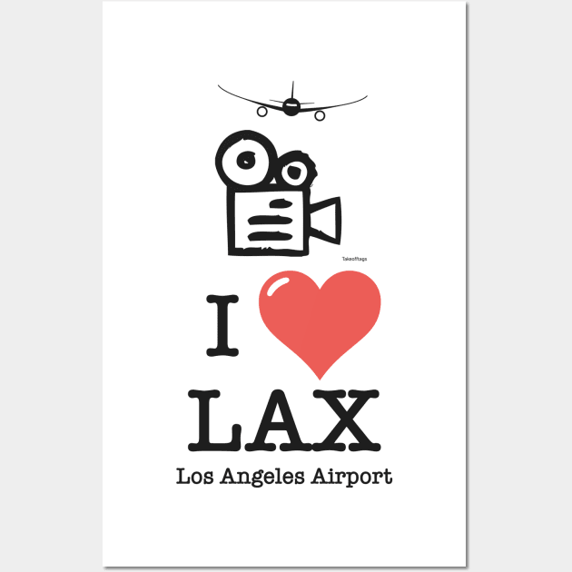 I Love LAX Los Angeles airport Wall Art by Woohoo
